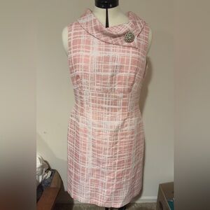 Elegant Pink Plaid Women's Dress